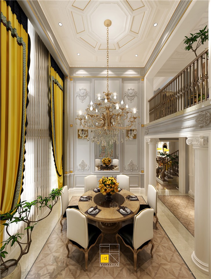 五礦萬境藍山240平法式風裝修案例圖—餐廳