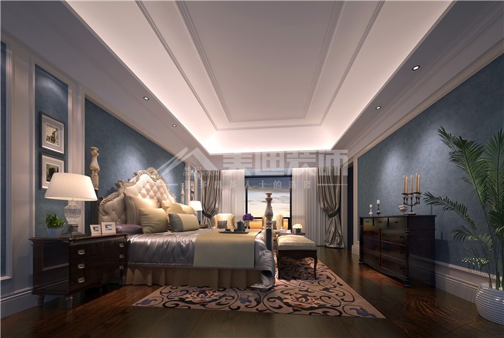 青竹園560平法式風裝修案例圖—臥室