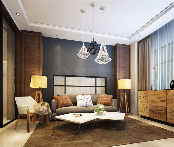 碧桂園201平現(xiàn)代風(fēng)裝修案例圖—客廳