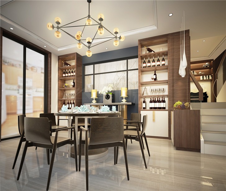 碧桂園201平現(xiàn)代風(fēng)裝修案例圖—餐廳
