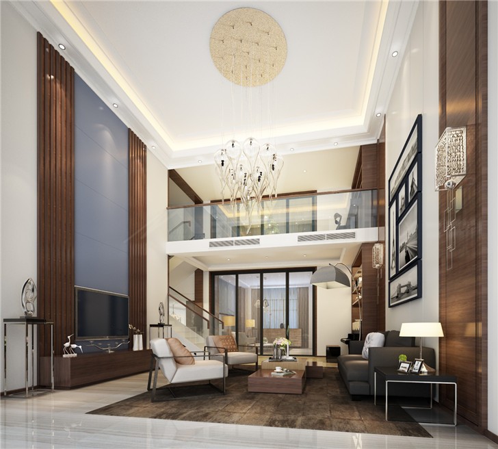 碧桂園201平現(xiàn)代風裝修案例圖—客廳