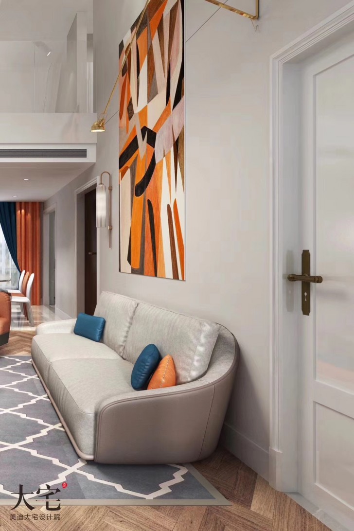 萬境園180平米復式現代簡約風格實景圖-客廳