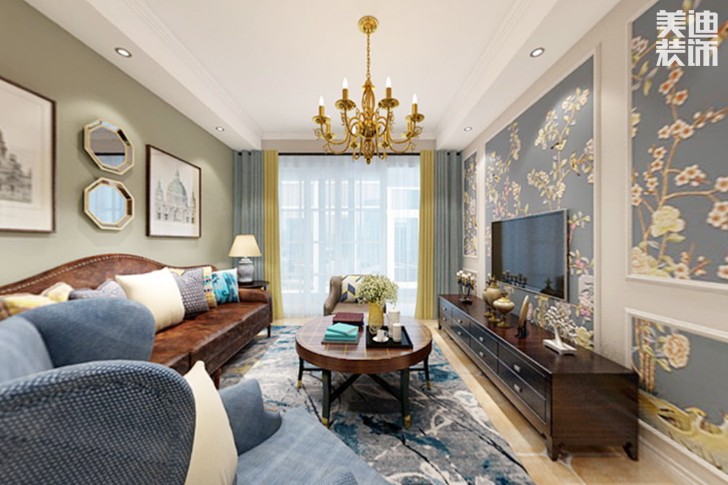 振業(yè)城78平米簡(jiǎn)美風(fēng)格裝修效果圖--客廳