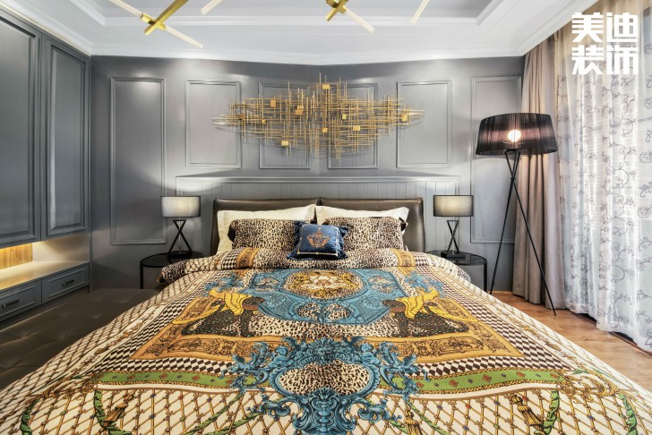 北辰定江洋260㎡現(xiàn)代混搭風(fēng)格裝修案例實拍圖-臥室